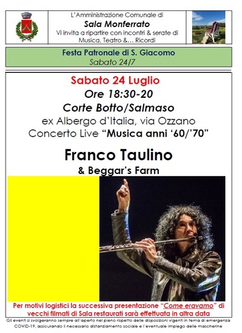 SABATO 24 LUGLIO - FESTA PATRONALE DI SAN GIACOMO